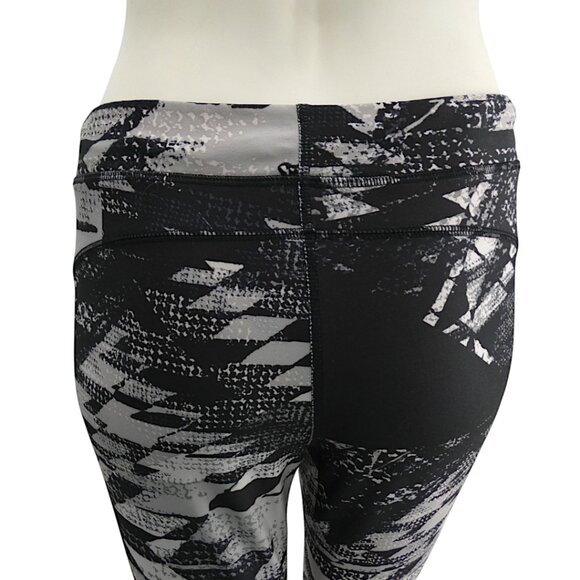 Grunge Monochrome Black Gray Streetwear Graphic Print Leggings Altcore Y2K M - Picture 6 of 9